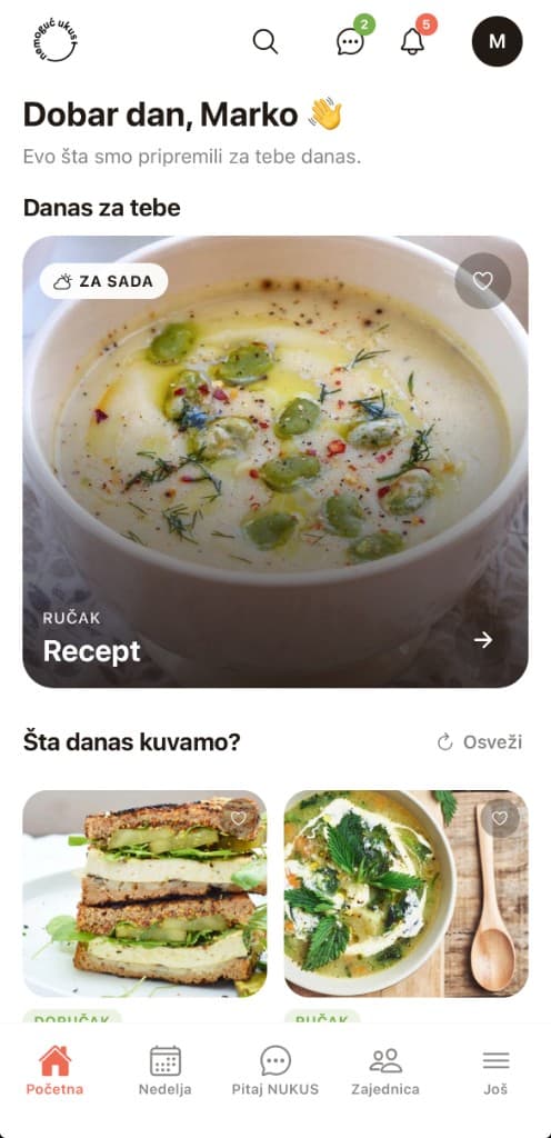 NUKUS Početna, mobilni prikaz
