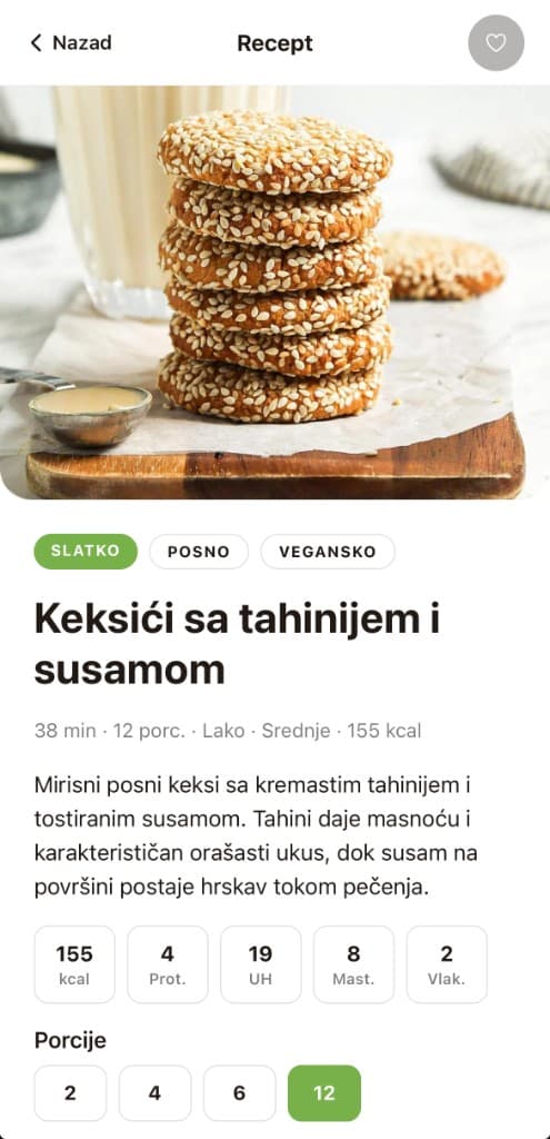 NUKUS recept, mobilni prikaz