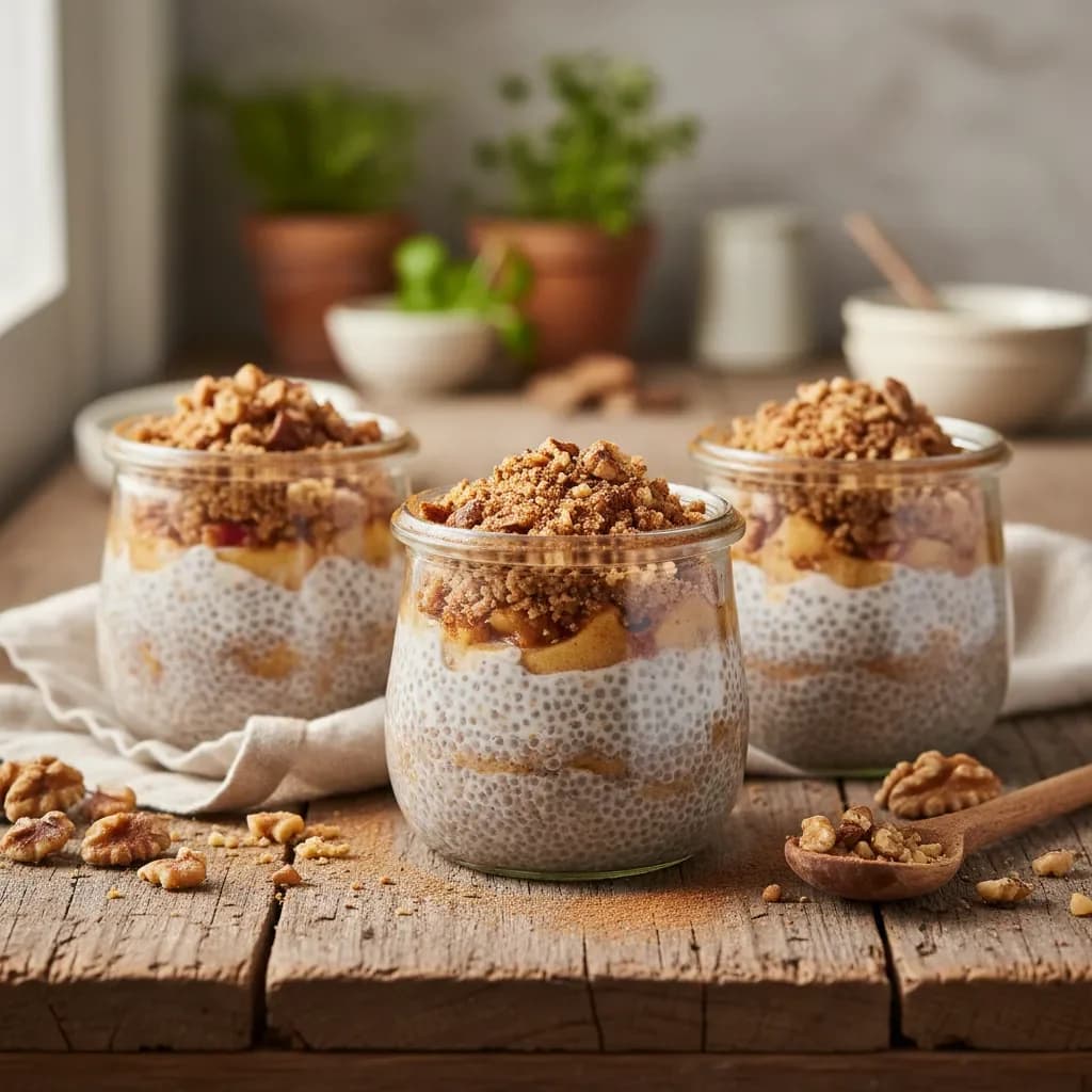 Čia puding sa jabukom, cimetom i orasima