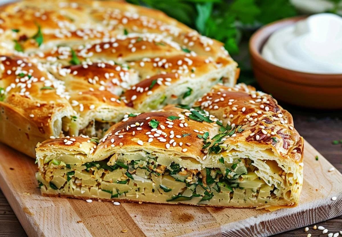 Pita sa kiselim kupusom, prazilukom i orasima