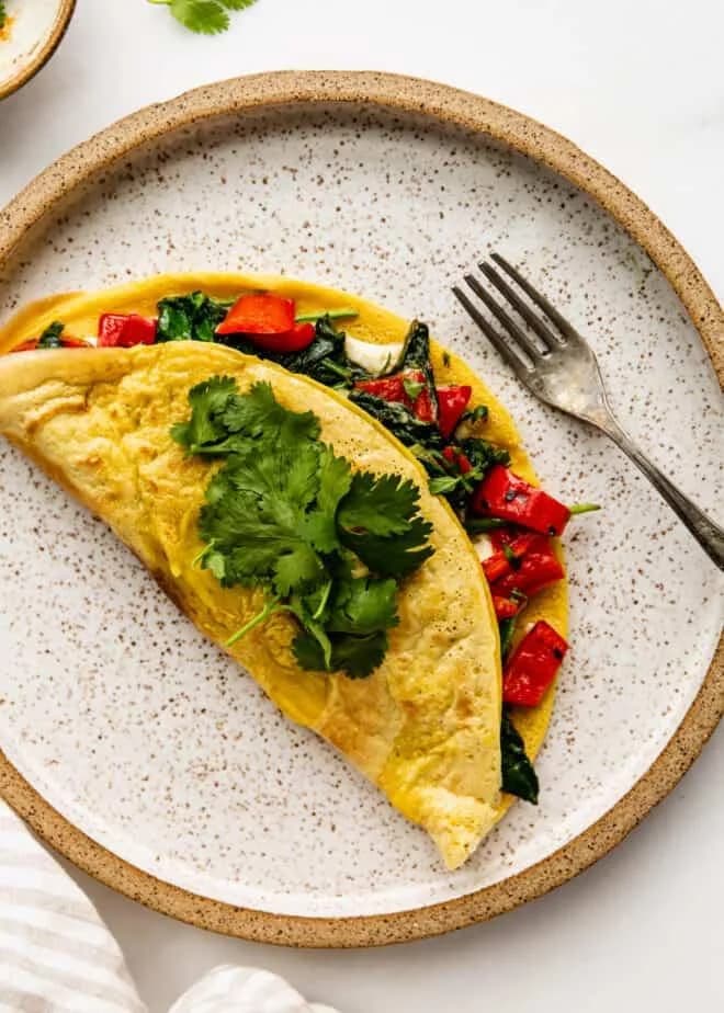 Omlet od brašna leblebija sa paprikom i mladim lukom