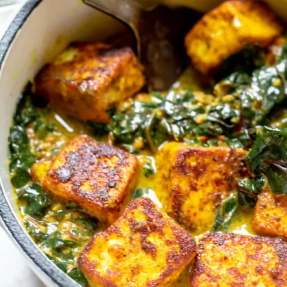 Tofu sa graškom, blitvom i mladim lukom