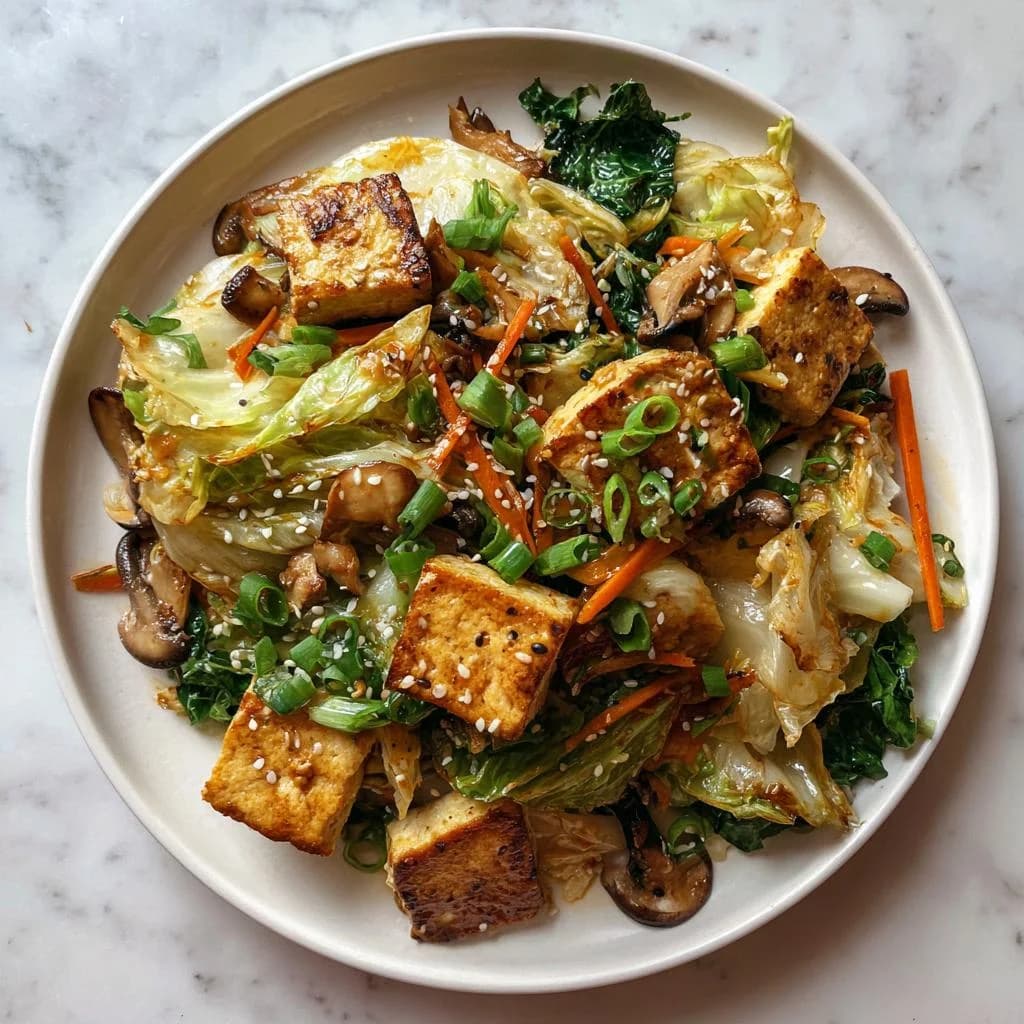 Tofu u blagom sojinom sosu sa kupusom i susamom